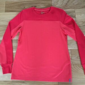 Koppen Womens Two-Tone Reddish Orange Long Sleeve Thermal Hiking Shirt